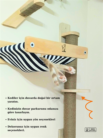 Kedi duvar parkuru Kedi Tırmalama Kedi Parkuru Kedi Evi 12 Parça Patiyol Premium