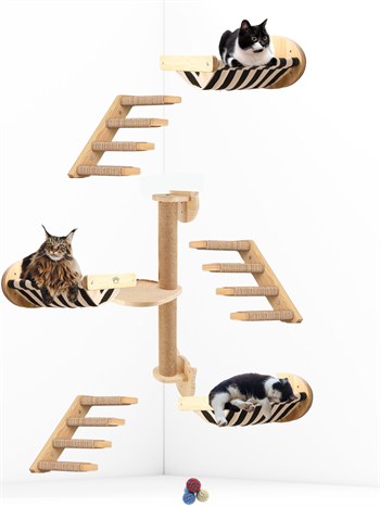 Kedi parkuru, Kedi evi, Kedi yatağı, Kedi Duvar Evi, Kedi Duvar Rafı, Muhteşem 7 parça kedi parkuru , Bushop Sol Set