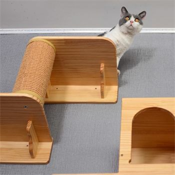 Kedi Parkuru, Sağ Köşe, Kedi Tırmalama Rafı, Kedi Tırmalama, Kedi Evi, 7 Parça Set- BuShop Corner Serisi