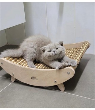 Kedi yatağı, Ahşap Kedi Yatağı, Kedi yatakları, Kedi şezlongu, Ahşap Köpek Yatağı, BuShop Natural