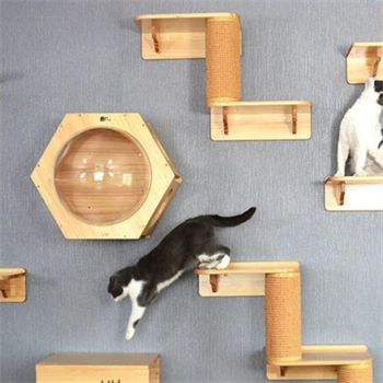 Kedi Tırmanma Ağacı, Kedi Tırmalama, 1 Adet L Tipi Kedi Tırmalama Rafı, Kedi duvar parkuru, Sol Model, BuShop L Serisi 