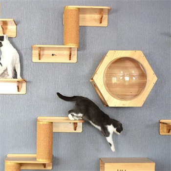 Kedi Tırmanma Ağacı, Kedi Tırmalama, 1 Adet L Tipi Kedi Tırmalama Rafı, Kedi duvar parkuru, Sağ Model, BuShop L Serisi 