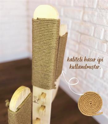 Kedi tırmanma tahtası, zemin koruyuculu yüksek kalite BuShop Kahverengi Kaktüs Modeli