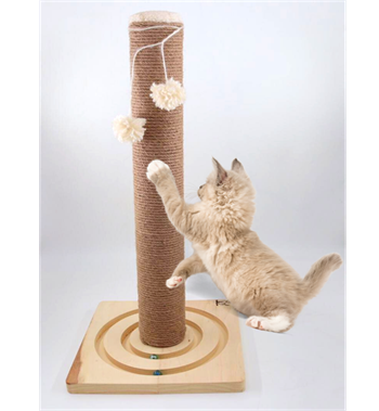 Kedi tırmanma tahtası Kedi tırmalama tahtası  55cm, Doğal Ahşap, Premium Kalite Kahverengi