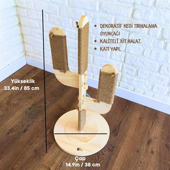 Kedi tırmanma tahtası, zemin koruyuculu yüksek kalite BuShop Asla devrilmez Yeşil Kaktüs Modeli