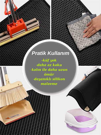 Kedi Tuvalet Önü Paspası Elekli, Kedi Temizleyici Ped, Kedi Sağlık Ürünü,Pratik Kullanım, Temizlenebilir