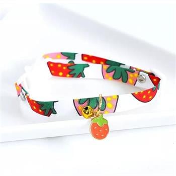 Kedi ve Köpek Boyun Tasması Şeftali Desenli M  Bushop 