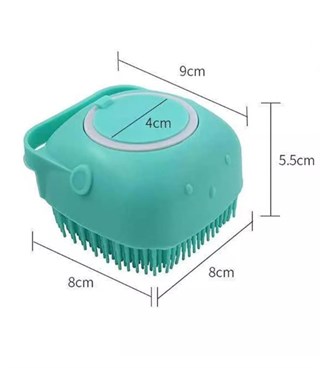 Kedi & Köpek Yıkama Fırçası ve Şampuan Hazneli Özel Silikon Pembe