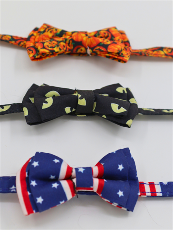 Kedi ve Köpek Papyon Boyun Tasması Balkabağı desenli Bushop 