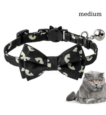 Kedi ve Köpek Papyon Boyun Tasması Kedi Desenli Bushop 