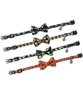 Kedi ve Köpek Papyon Boyun Tasması Kedi Desenli Bushop 