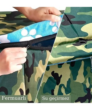 Kedi ve Köpek Yuvası BuShop Yatağı Kulübesi kamufulaj desenli