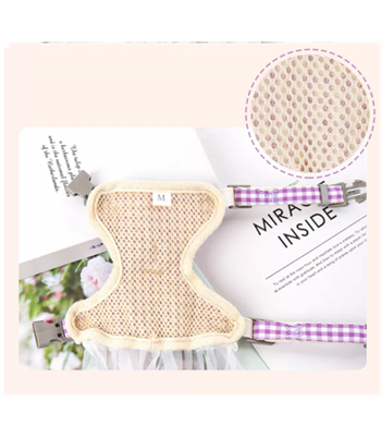 Kedi Giysisi Yürüyüş Tasmalı Kostüm Ekose Deseni BuShop Mavi S