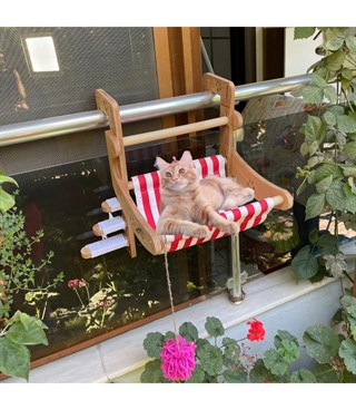 Kalorifer kedi yatağı, Radyatör kedi yatağı, Petek kedi yatağı, Geniş Kalorifer Yatağı, +Kedi merdiveni + Kedi oltası Oyuncaklı, BuShop Modern Bridge serisi