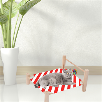 Kedi Yatağı Lüx Kumaş BuShop Modern Kedi Yatağı  Kırmızı Zebra 