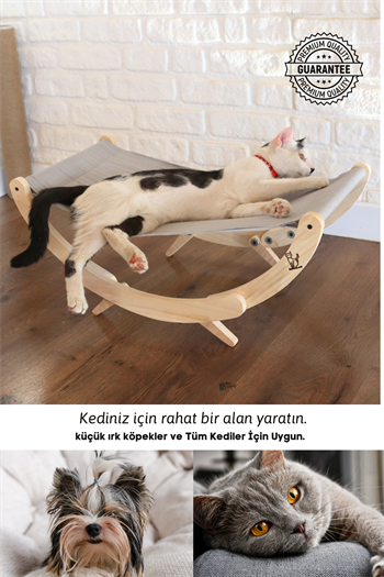 Kedi yatağı ve Kedi şezlongu İkisi Bir Arada, kedi hamağı, Ahşap Kedi Yatağı, Köpek Yatağı, BuShop Elephant 