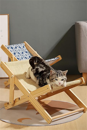 kedi Yatakları ahşap hamak Kediler için Kedi Yatakları Evcil Hayvan Dinlenme Hamak Kedi Uyku Sandalyesi  şezlong