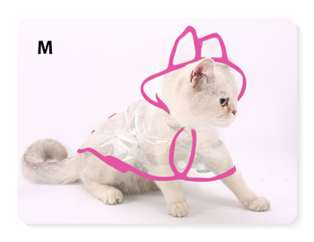 Kediler için şeffaf Yağmurluk Pembe  Medium