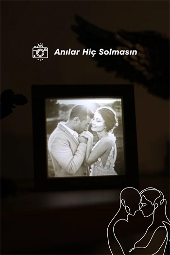 Kişiye Özel Fotoğraflı Lithophane Lithofan LED li Gece Ahşap Lambası 3D Masa lambası