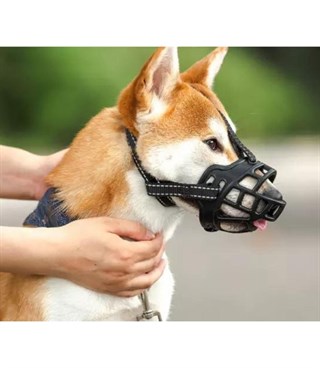 Köpek Ağızlığı Esnek ve Silikon Ayarlanabilir Siyah S