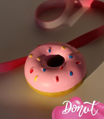 Köpek diş temizleyici ve çiğneme oyuncağı-Sağlam yapı-Estetik görünüm-Bushop Donut Pembe