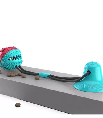 Köpekler için eğitici interaktif oyuncak- Güçlü vantuz ile yere sabitlenir-Eğitir-Ödül maması verir-Bushop Pembe