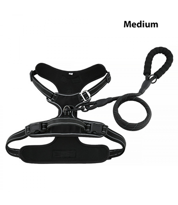 Köpek Göğüs Tasması Gezdirme Seti 2 Li M-110CM- Siyah BuShop