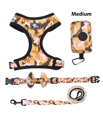 Köpek Göğüs tasması Koşu Takımı Dörtlü set BuShop M Kahverengi 