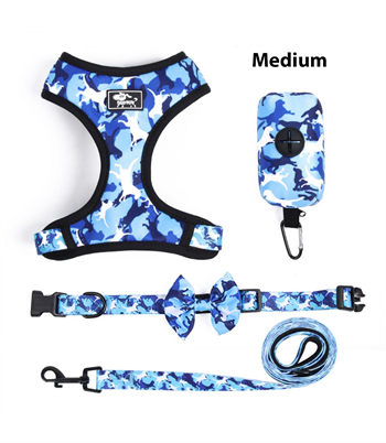 Köpek Göğüs tasması Koşu Takımı Dörtlü set BuShop M Mavi