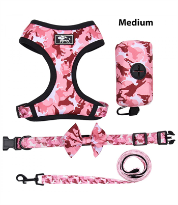 Köpek Göğüs tasması Koşu Takımı Dörtlü set BuShop M Pembe