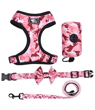 Köpek Göğüs tasması Koşu Takımı Dörtlü set BuShop M Pembe