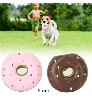 Köpek diş temizleyici ve çiğneme oyuncağı-Sağlam yapı-Estetik görünüm-Bushop Donut Pembe