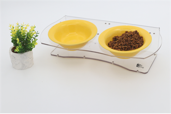 Köpek Kedi Mama Ve Su Kabı-Seramik İki Adet Kase Hediyeli-Yeni Nesil-Pleksiglas-Şeffaf-BuShop Ghost