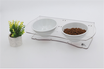 Köpek Kedi Mama Ve Su Kabı-Kırılmaz Melamin İki Adet Kase Hediyeli-Yeni Nesil-Pleksiglas-Şeffaf-BuShop Ghost