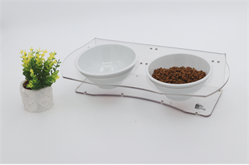 Köpek Kedi Mama Ve Su Kabı-Seramik İki Adet Kase Hediyeli-Yeni Nesil-Pleksiglas-Şeffaf-BuShop Ghost