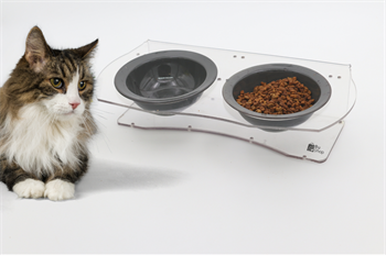 Köpek Kedi Mama Ve Su Kabı-Seramik İki Adet Kase Hediyeli-Yeni Nesil-Pleksiglas-Şeffaf-BuShop Ghost