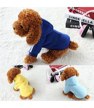 Köpek kıyafeti Kapüşonlu sweatshirt & Polarlı Kumaş Sarı Medium