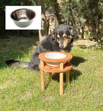 Köpek Mama ve Su Kabı Tekli Çelik  Kase BuShop Kaliteli Ahşap Cindy Serisi