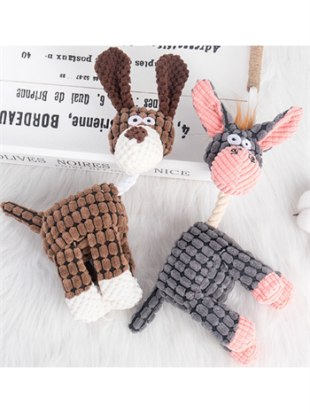Köpek oyuncağı, köpek çiğneme oyuncak, eğitici köpek oyuncak ve Sağlam yapı-kaliteli ip- kahverengi donkey modeli 