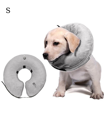 Köpek ve Kedi Boyun Koruyucu Şişme Yakalık  Yüksek Kalite Gri  S