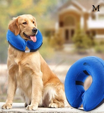 Köpek ve Kedi Boyunluk Koruyucu Şişme Yakalık  Yüksek Kalite Mavi M