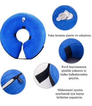 Köpek ve Kedi Koruyucu Şişme Yakalık BuShop Yüksek Kalite Pembe S