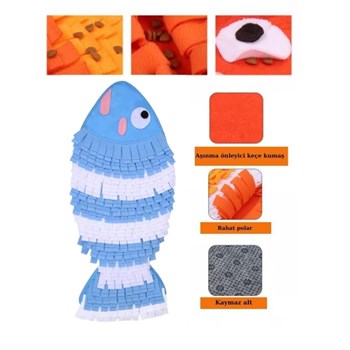 Köpek–Kedi 80cm Tırmalama ve Kaşınma Kilimi. Kaydırmaz-Sağlam Yapı ve Eğitici oyuncak-Bushop Mavi Nemo