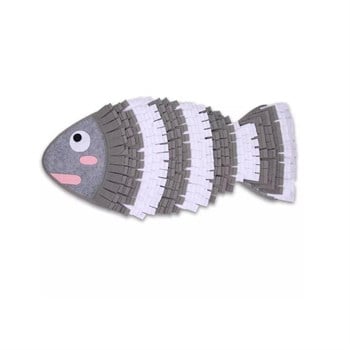 Köpek ve Kedi Oyuncağı Eğitim ve Enerji Oyuncağı BuShop Diş Kaşıma Önleyici Balık Gri Modeli