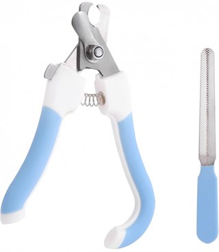 Köpek ve Kedi için Tırnak Makası ve Tırnak Törpüleme Seti - Süper İkili-Yüksek Kalite-İthal-Mavi