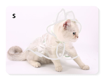 Köpek ve Kediler için şeffaf Yağmurluk Beyaz Small