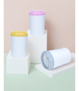 Köpeki Pati Temizleme Aparatı ve  Pati Yıkama Kupası Kir Temizleyici Yüksek Kaliteli Silikon Büyük Boy Fırça -İthal-Gri