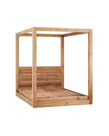 Kütük Karyola Ahşap Yatak Odası Çift Kişilik Vesta