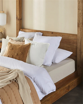 Kütük Karyola Ahşap Yatak Odası Çift Kişilik Vesta