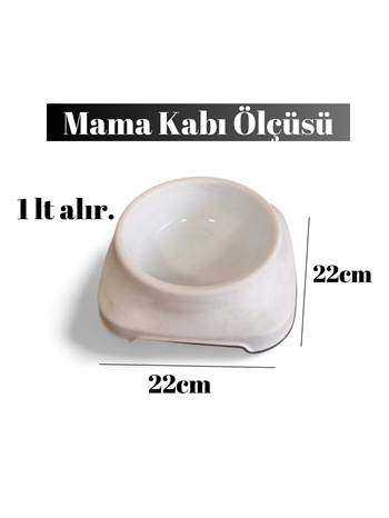Mama kabı ,Köpek mama kabı,Tekli plastik mama kabı , kedi mama kabı 1 lt hazneli  yıkanabilir